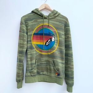 Aviator Nation Pullover Hoodie Camo Sweatshirt